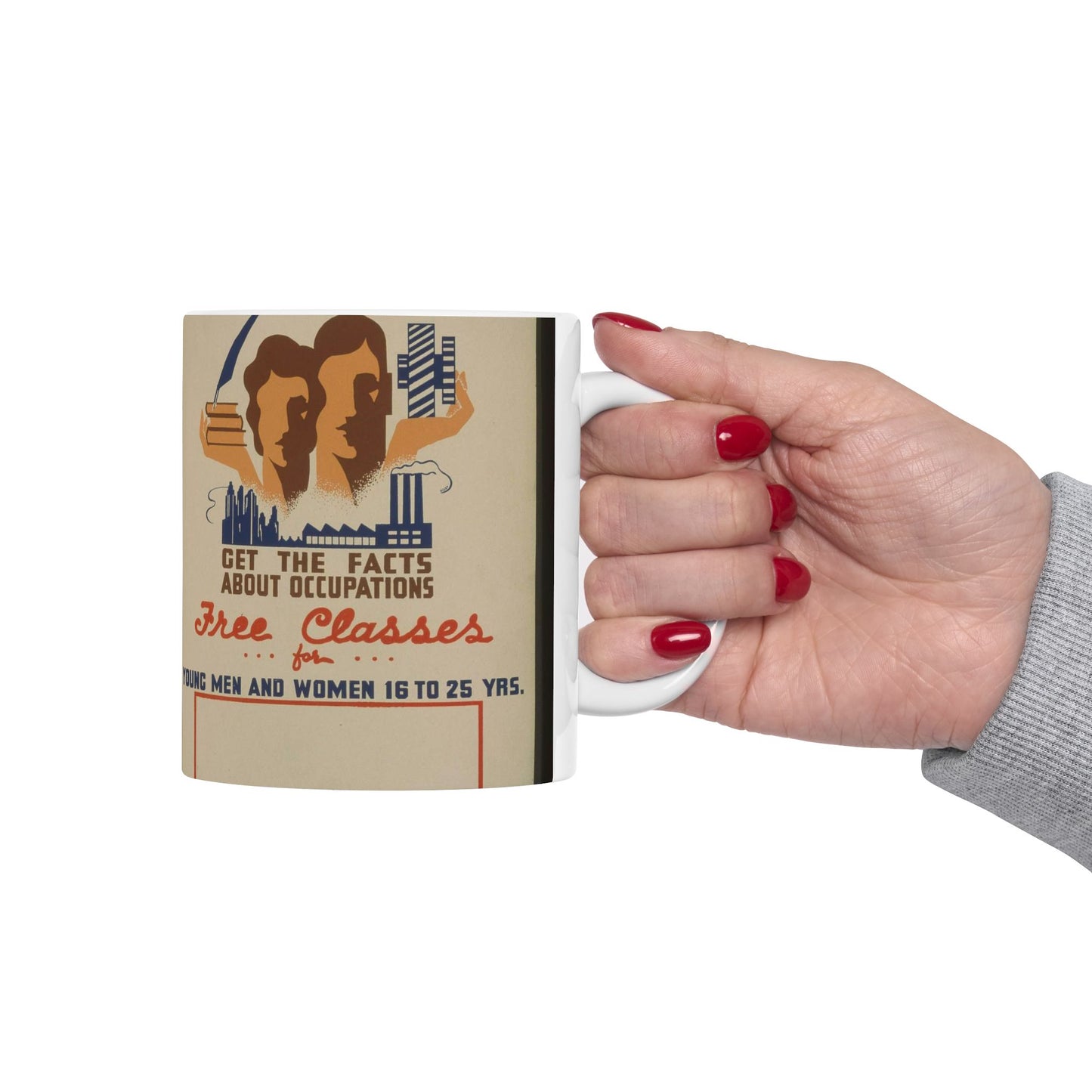 Jobs - get the facts about occupations - free classes for young men and women 16 to 25 yrs.--National Youth Administration of Illinois / Dusek. Beautiful Novelty Ceramic Coffee Mug 11oz