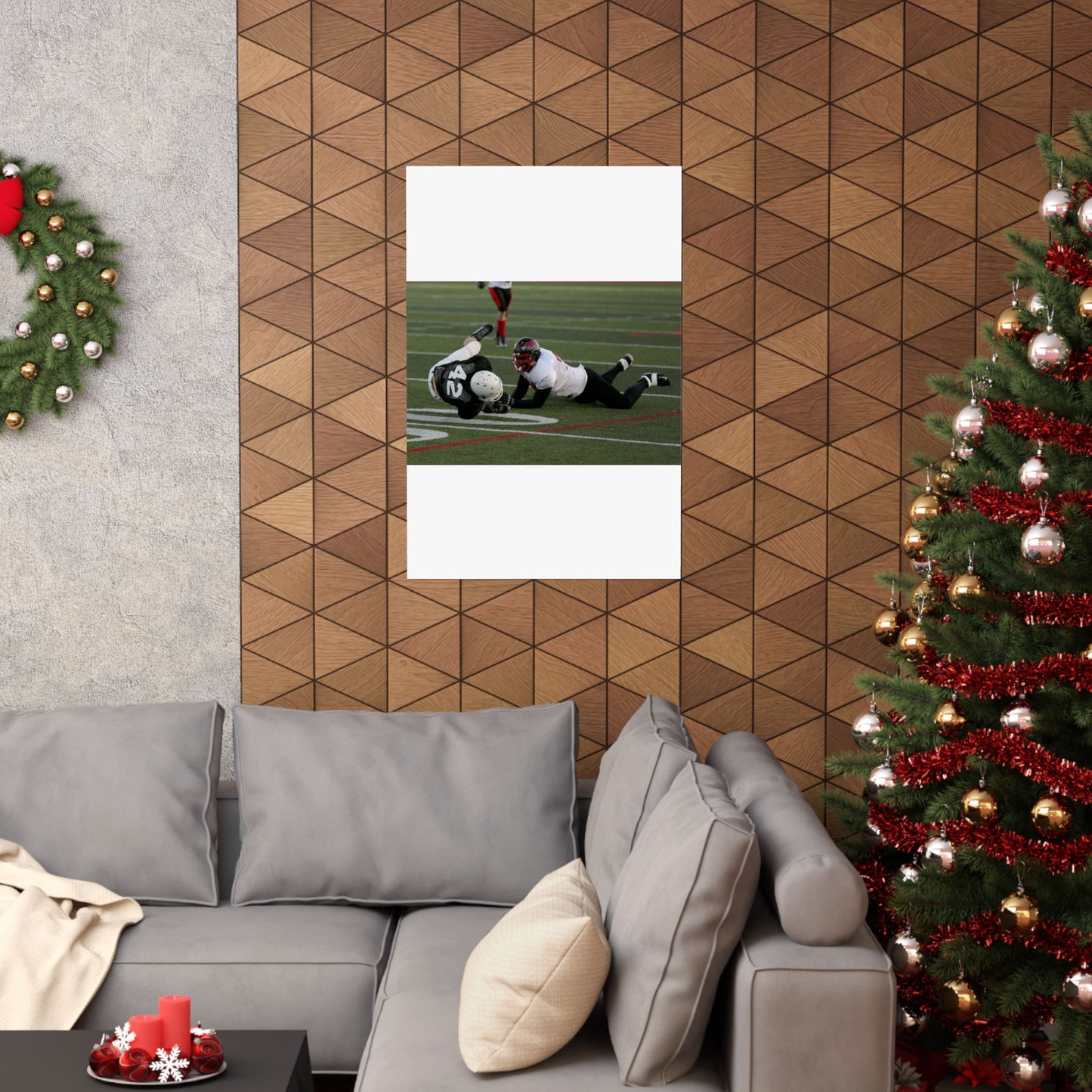 Fred Spencer, Falcons defensive lineman, trips up a High Quality Matte Wall Art Poster for Home, Office, Classroom