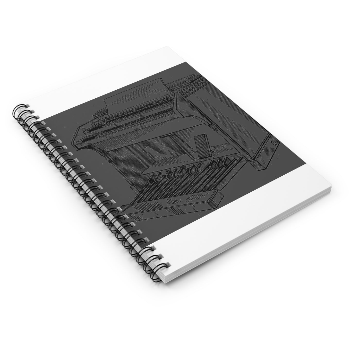 USD120175S Organ Console (1939-09-08 filed, 1940-04-23 published) by George H.Stephens - Hammond C (clip) Spiral Bound Ruled Notebook with Printed Cover