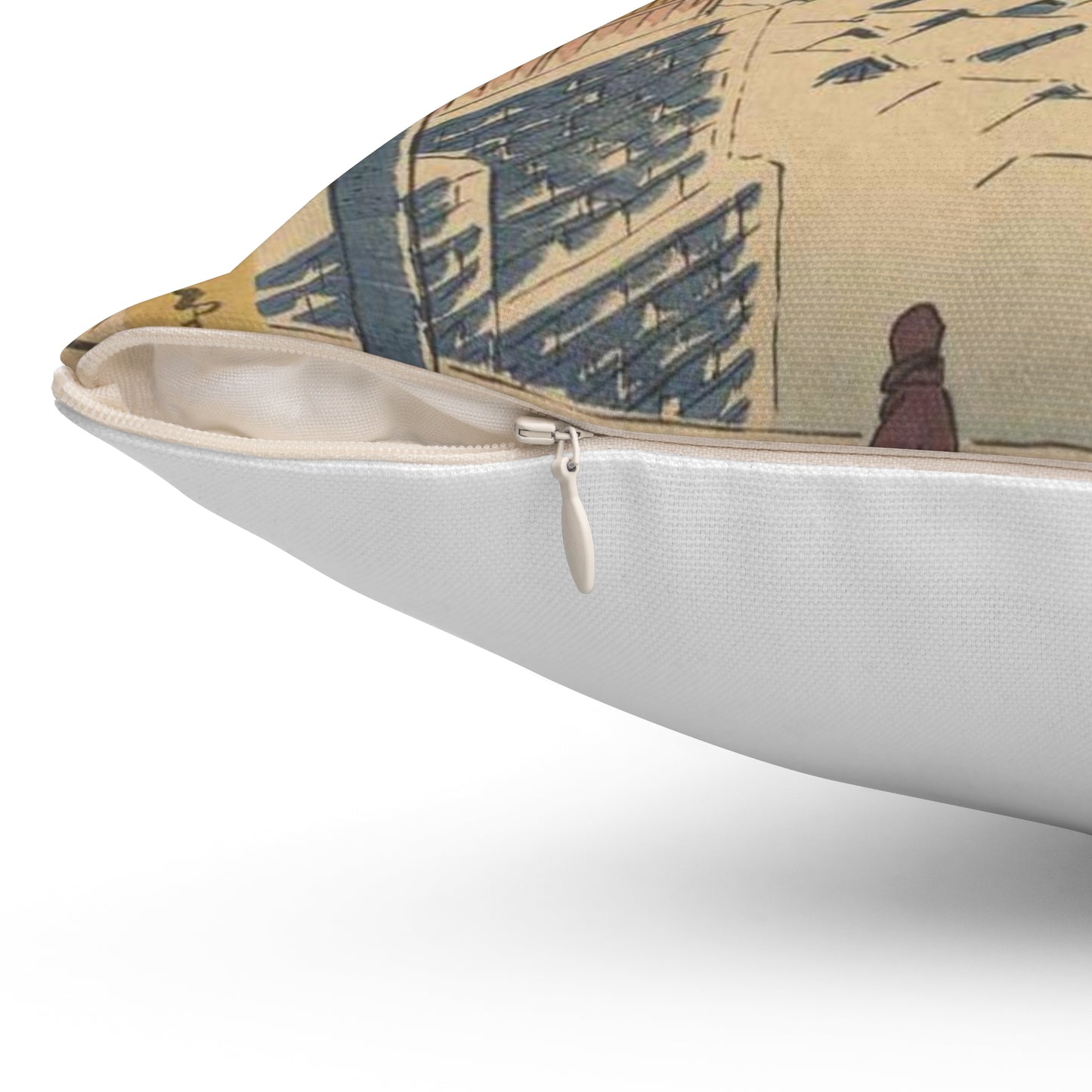Gajō icchō, Ando Hiroshige - Public domain portrait drawing  Decorative Accent Square Pillow