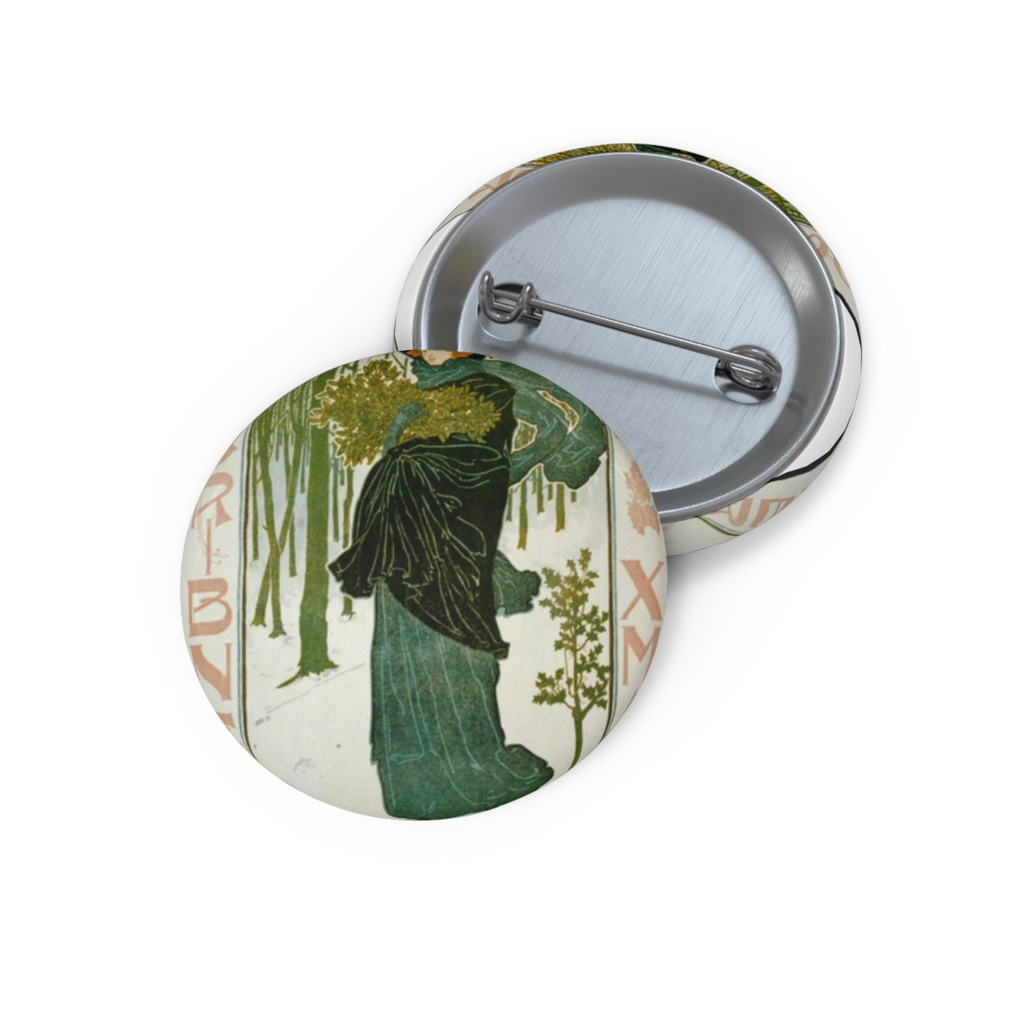 Louis Rhead - Louis Rhead - Scribner's for Xmas Pin Buttons with Crisp Design