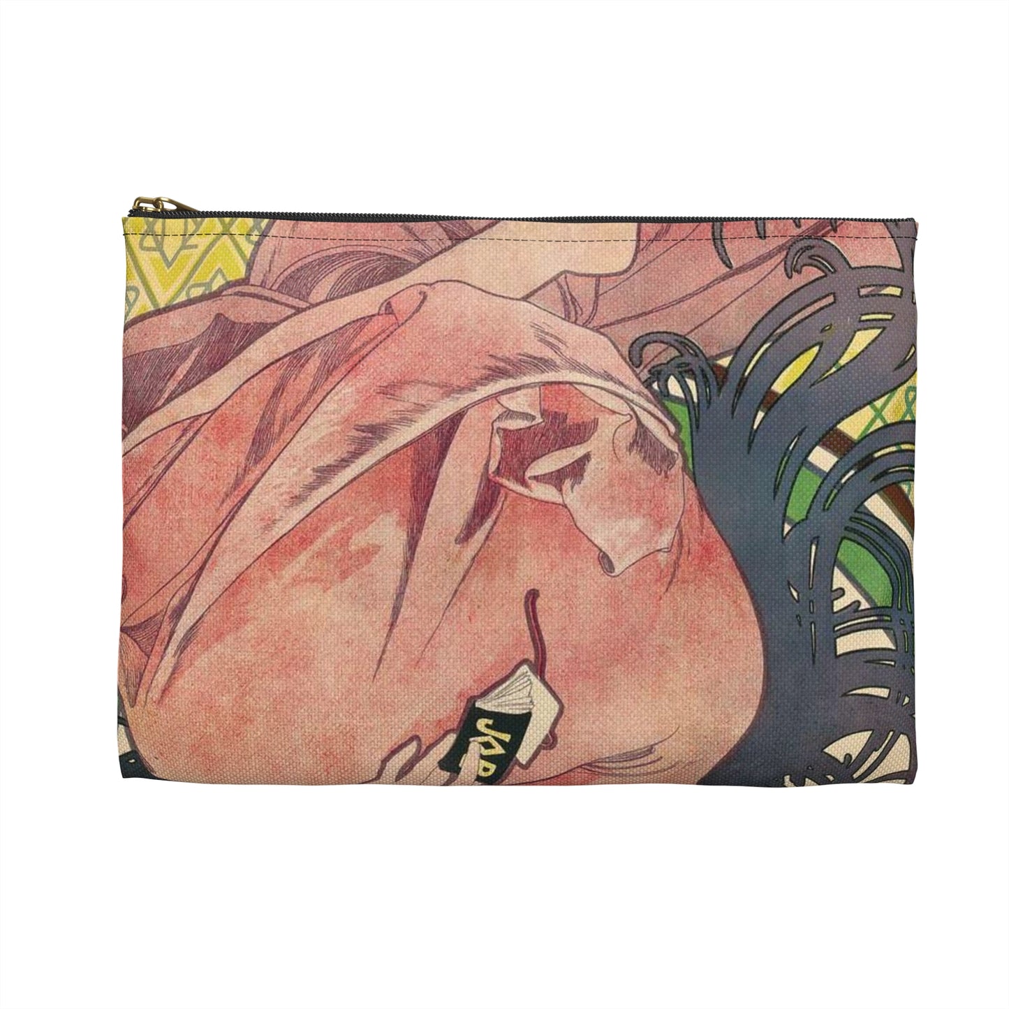 Alphonse Mucha - Job - Google Art Project Large Organizer Pouch with Black Zipper