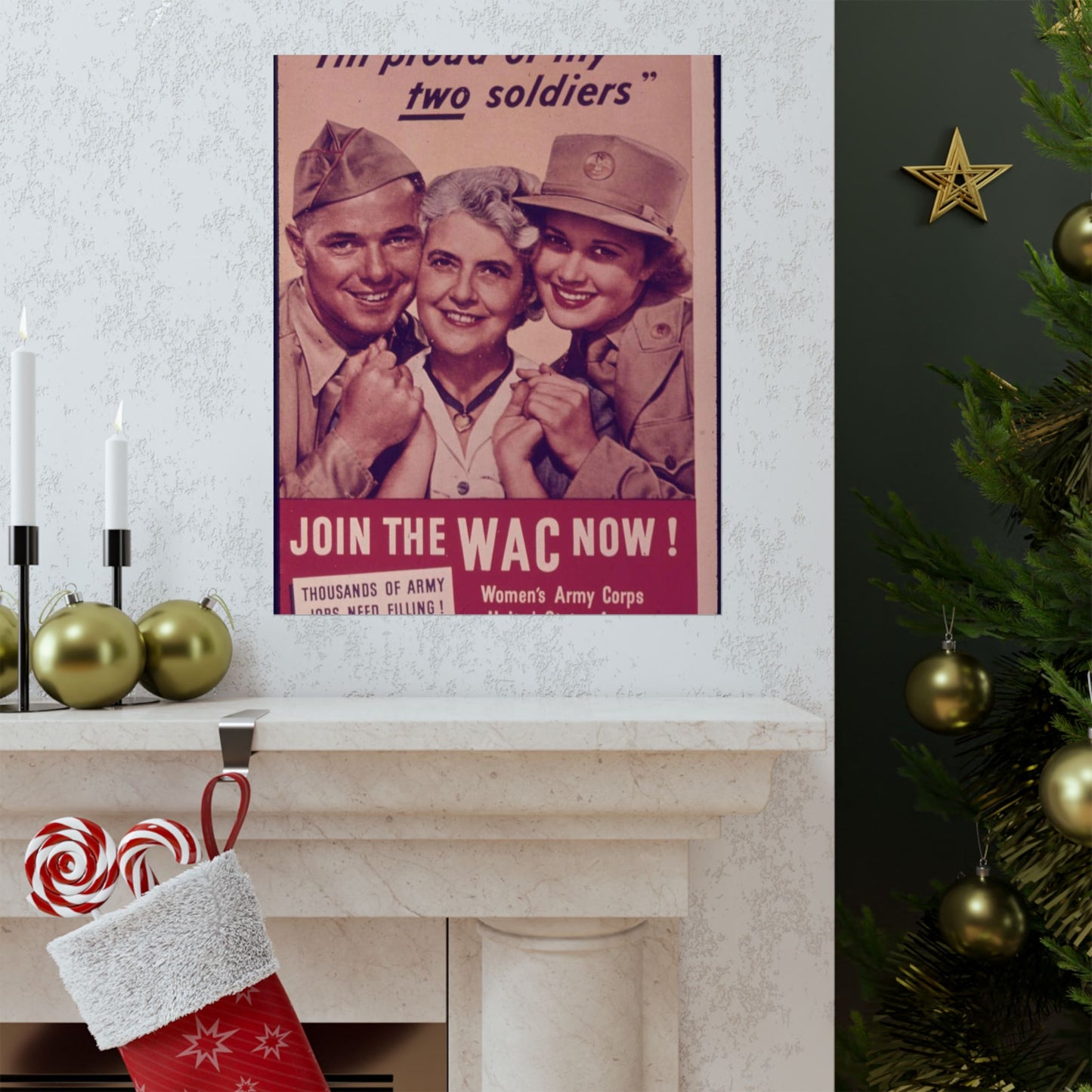 "I'm Proud of My Two Soldiers." Join the WAC Now^ - NARA - 514608 High Quality Matte Wall Art Poster for Home, Office, Classroom