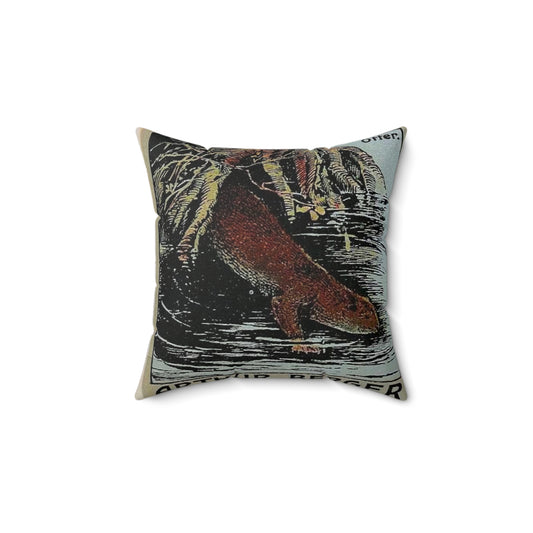 Arthur Berger, fur trader in Leipzig, c. 1910, brand advertisings (07) Decorative Accent Square Pillow