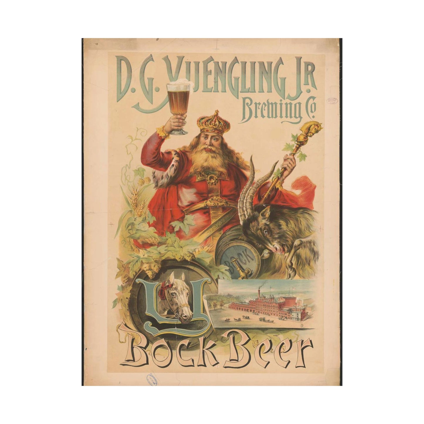 D.G. Yuengling Jr. Brewing Co., bock beer High Quality Matte Wall Art Poster for Home, Office, Classroom