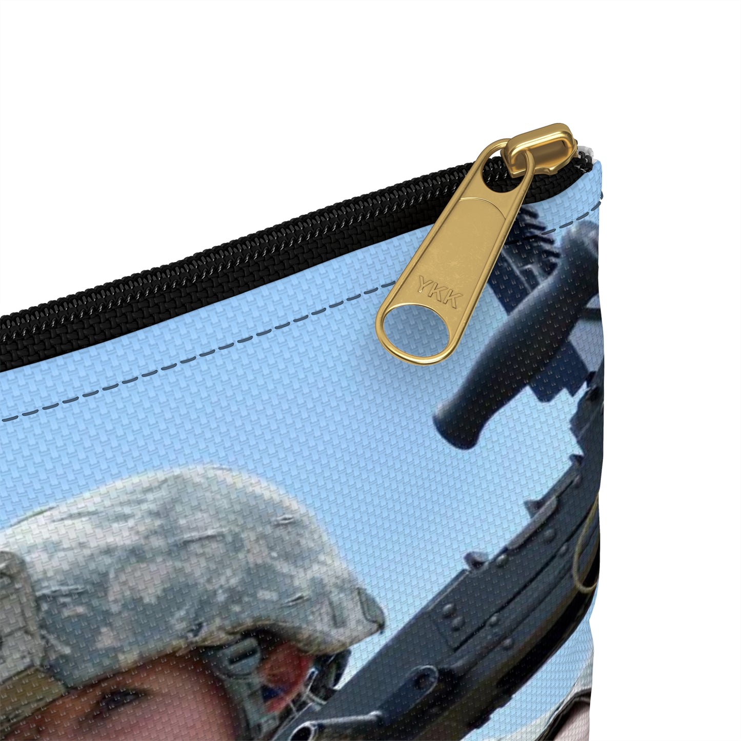In this image, Sgt. Melica Thayer of the 136th Military Large Organizer Pouch with Black Zipper