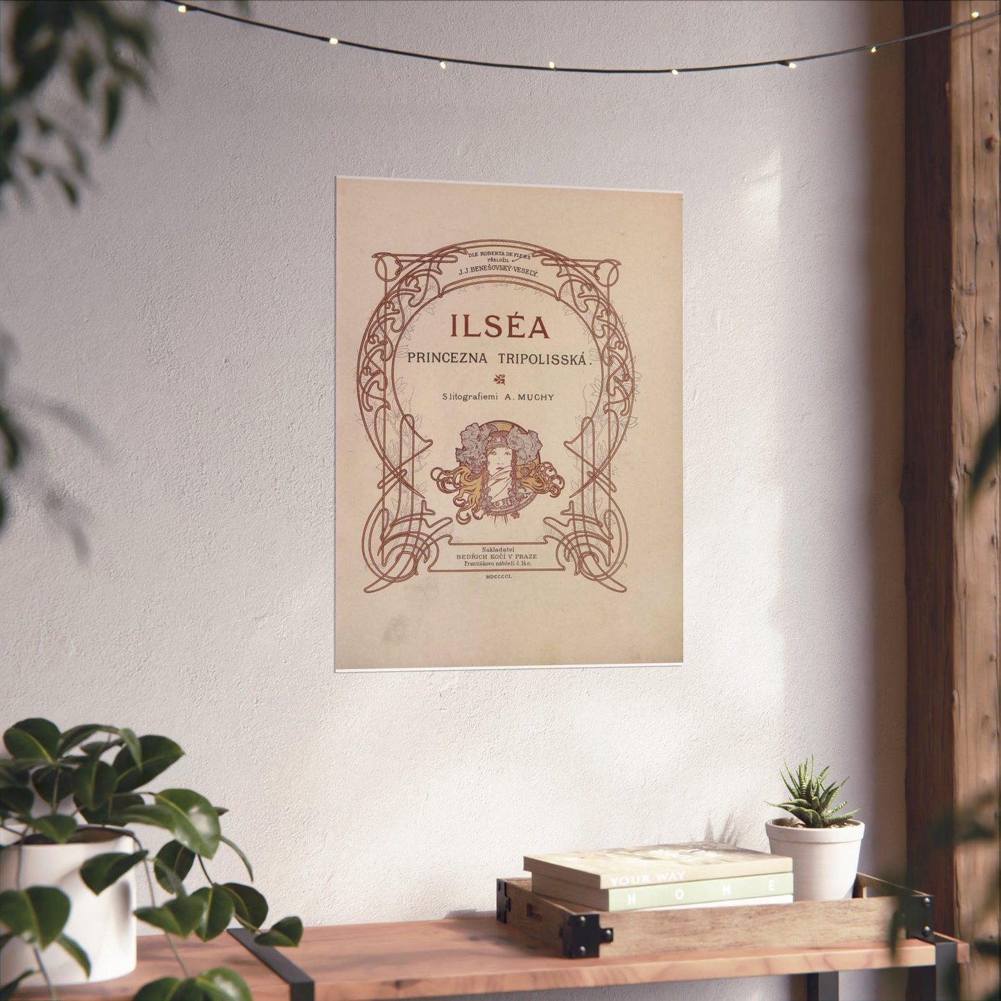 Ilsea, princezna tripolisska - title - Alfons Mucha High Quality Matte Wall Art Poster for Home, Office, Classroom