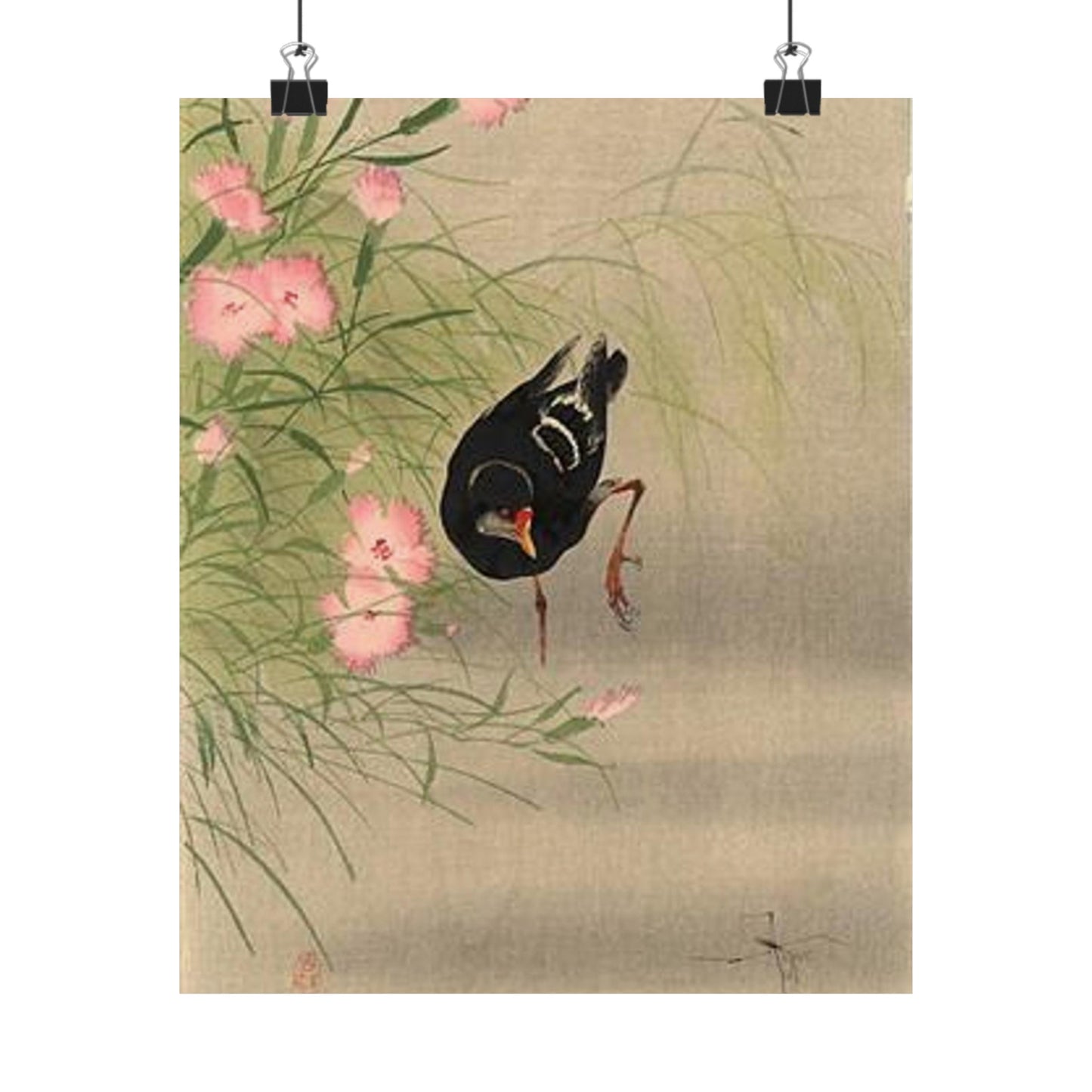 Koson - gallinule-bird-and-water-strider, Ohara Koson High Quality Matte Wall Art Poster for Home, Office, Classroom