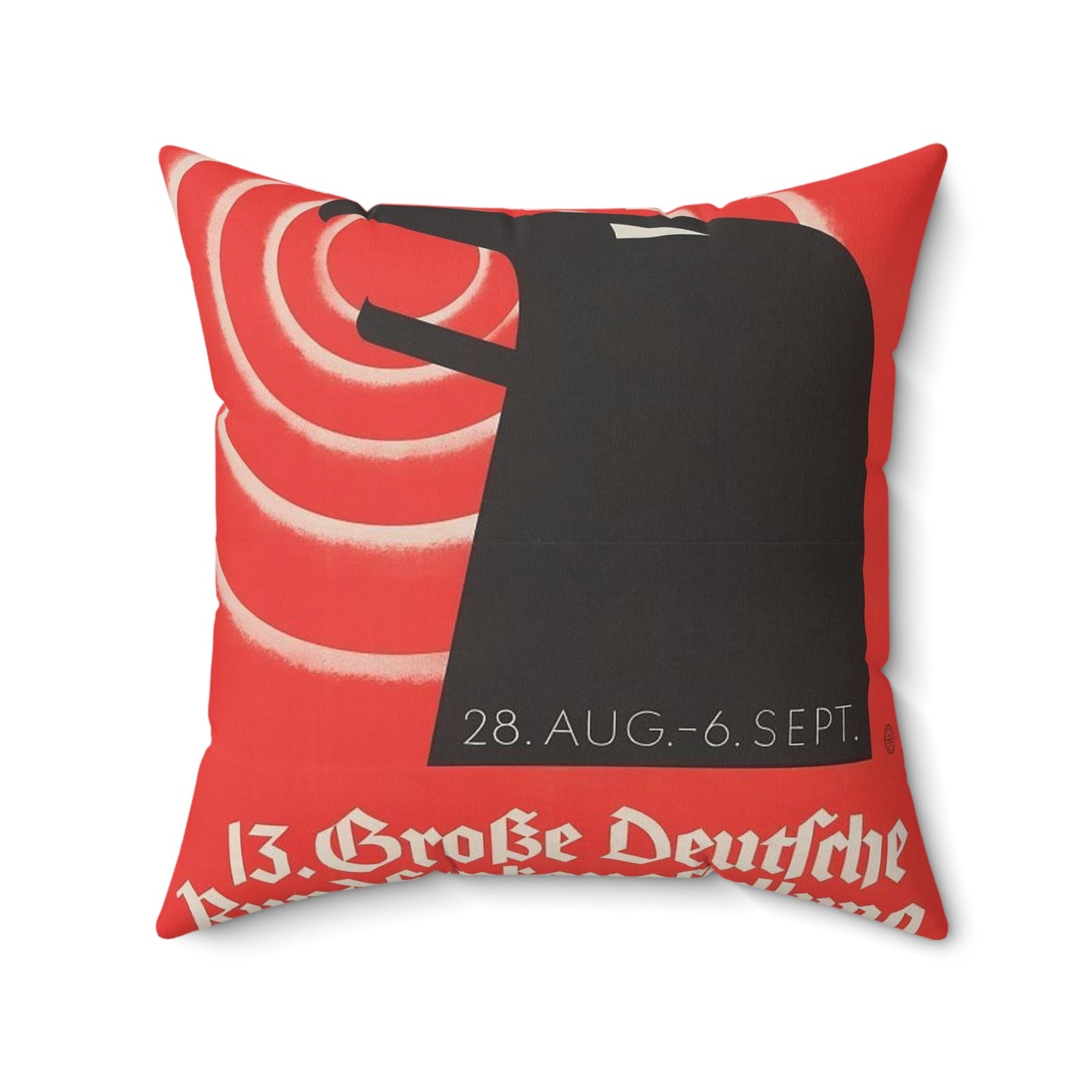 13 Grosse deutsche Rundfunkausstellung und Volkssender, Berlin 1936 / Riemer. Decorative Accent Square Pillow