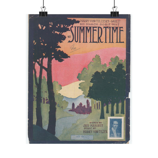 Summertime, musical notation - Public domain American sheet music High Quality Matte Wall Art Poster for Home, Office, Classroom