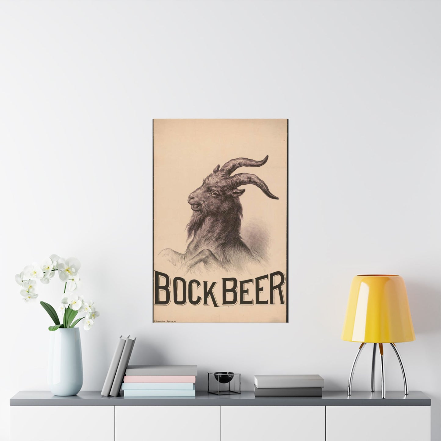 Bock Beer - Print, Library of Congress collection High Quality Matte Wall Art Poster for Home, Office, Classroom