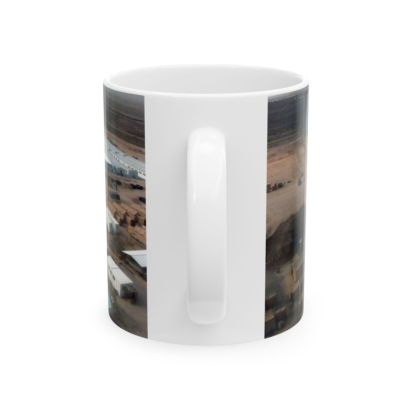 Looking North, living and operations facilities can be seen from the top of a 120-foot tower at Ahmed al Jaber Air Base, Kuwait, during Operation SOUTHERN WATCH 1998 Beautiful Novelty Ceramic Coffee Mug 11oz