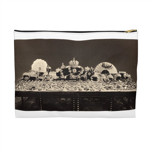 Jewels of the House of the Romanovs.Catalog of Academician A. Fersman. Large Organizer Pouch with Black Zipper