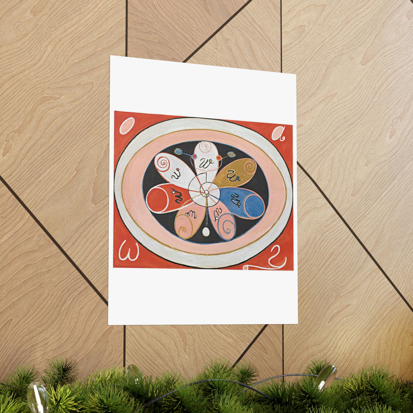 A painting of a colorful flower with writing on it Hilma af Klint - no date - Untitled High Quality Matte Wall Art Poster for Home, Office, Classroom