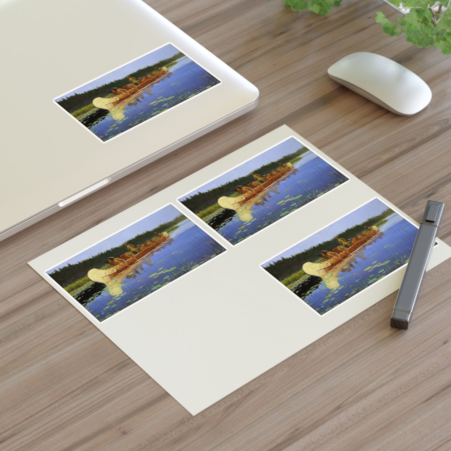 Frederic Remington - Radisson and Groseilliers Laminated UV Protective Vinyl Stickers