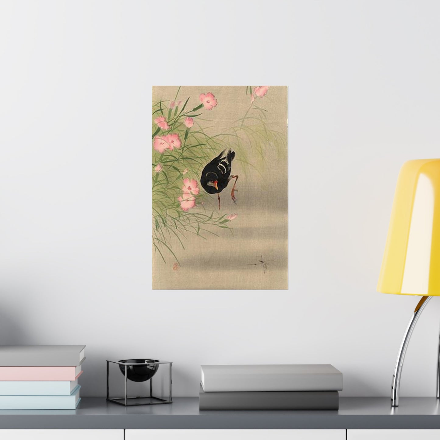 Koson - gallinule-bird-and-water-strider, Ohara Koson High Quality Matte Wall Art Poster for Home, Office, Classroom