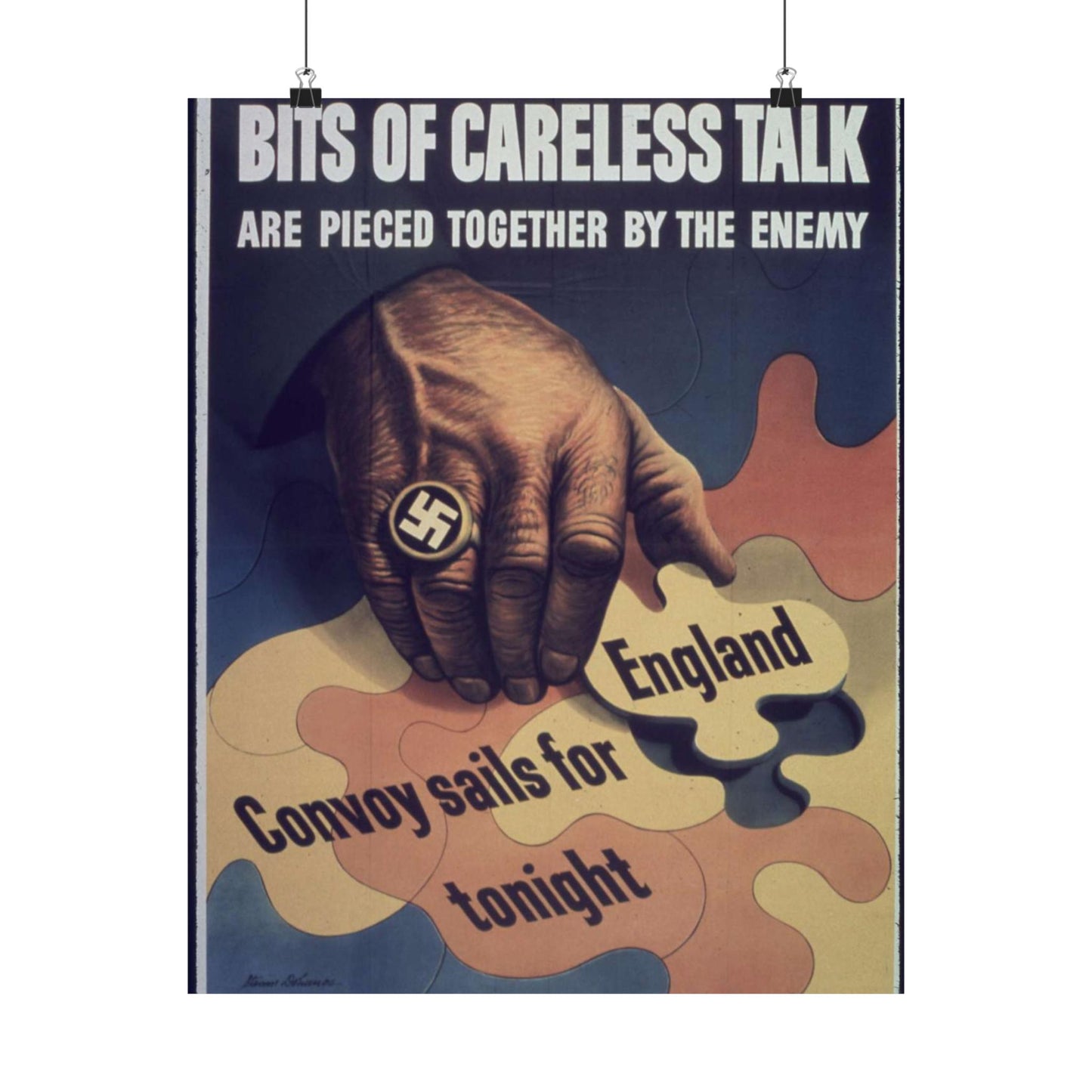 "Bits of careless talk are pieced together by the enemy" - NARA - 513972 High Quality Matte Wall Art Poster for Home, Office, Classroom