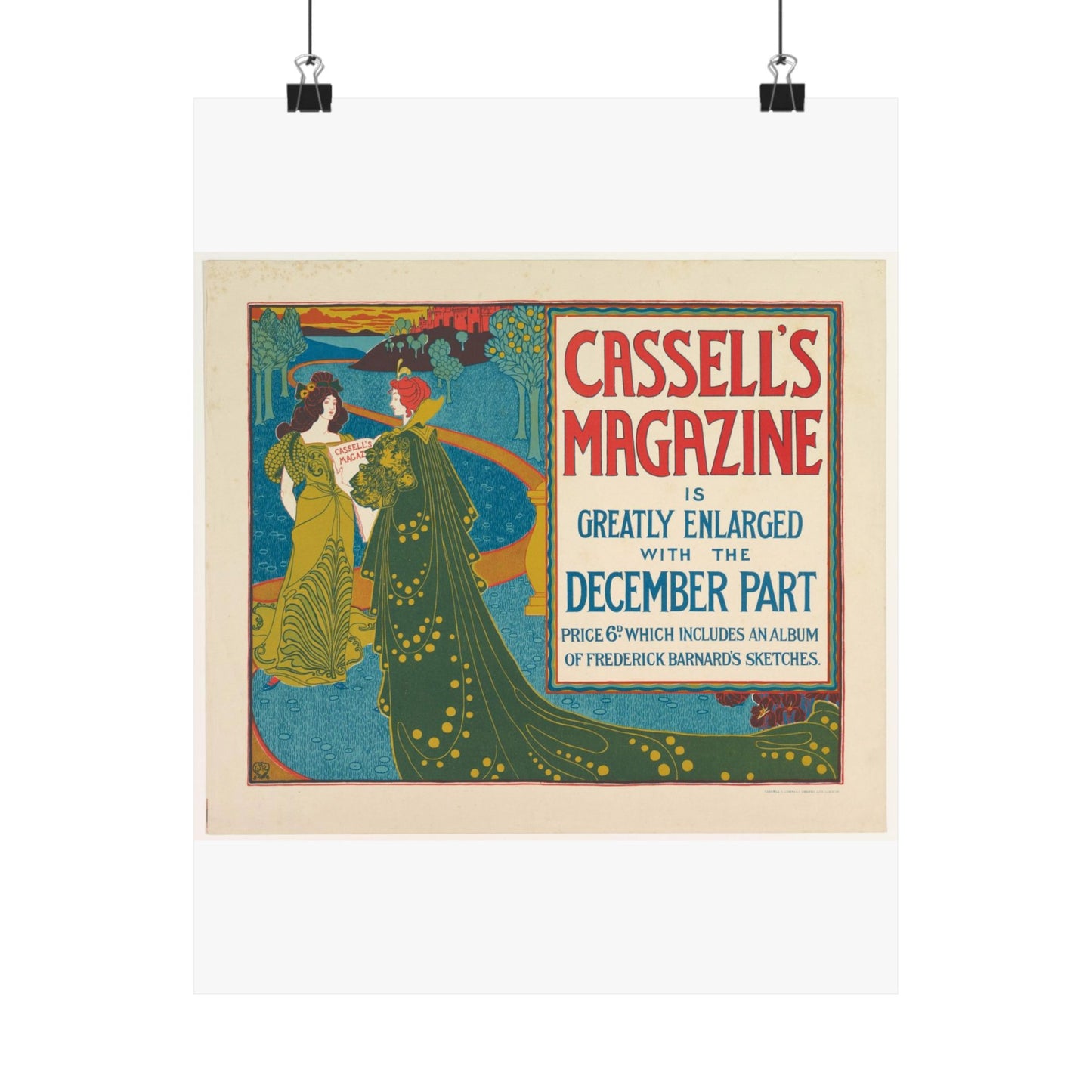 Louis Rhead - Cassell's Magazine: December High Quality Matte Wall Art Poster for Home, Office, Classroom