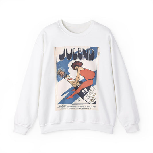 Fritz Dannenberg - Jugend. Münchner illustrierte Wochenschrift, 1897 White Heavy Blend Adult Crew Neck SweatShirt