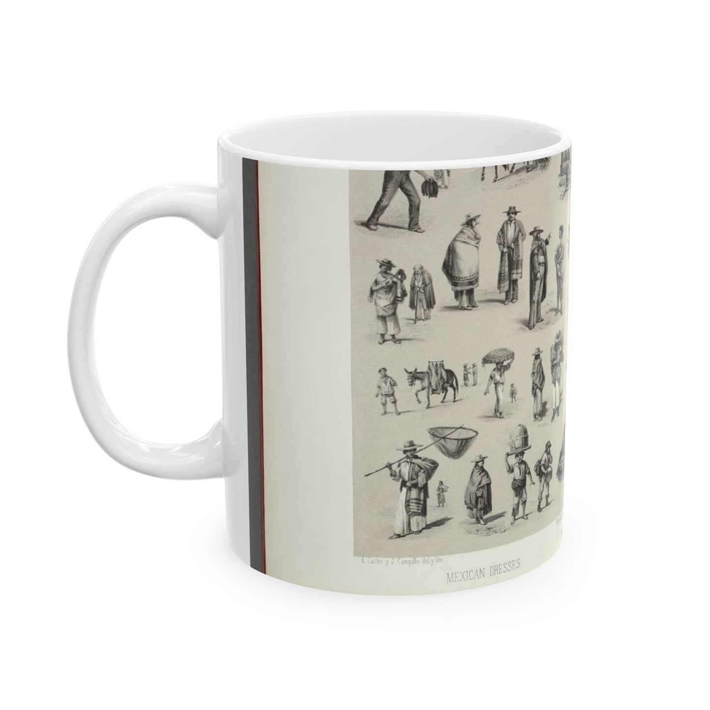 Trajes mexicanos = Costumes mexicains = Mexican dresses. Beautiful Novelty Ceramic Coffee Mug 11oz