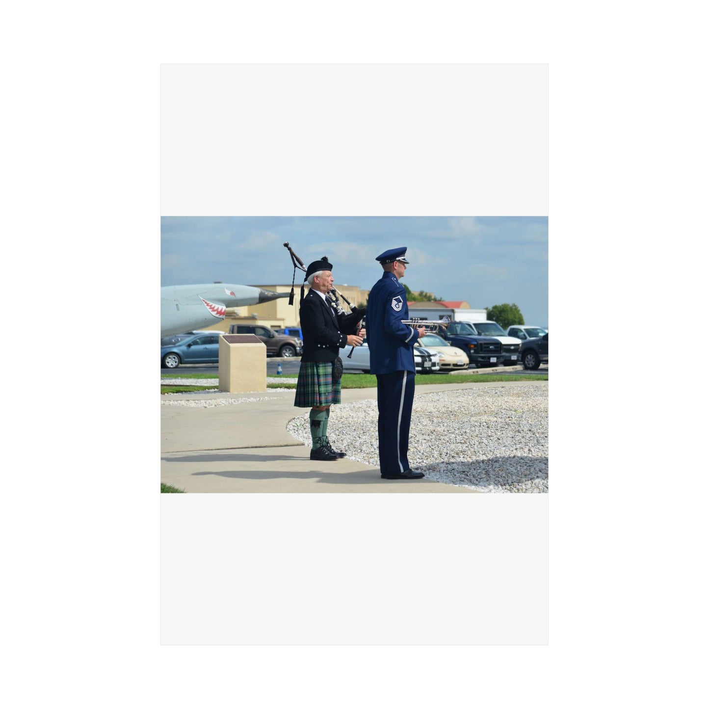 During the Twenty-Fifth Air Force Remembrance Ceremony High Quality Matte Wall Art Poster for Home, Office, Classroom