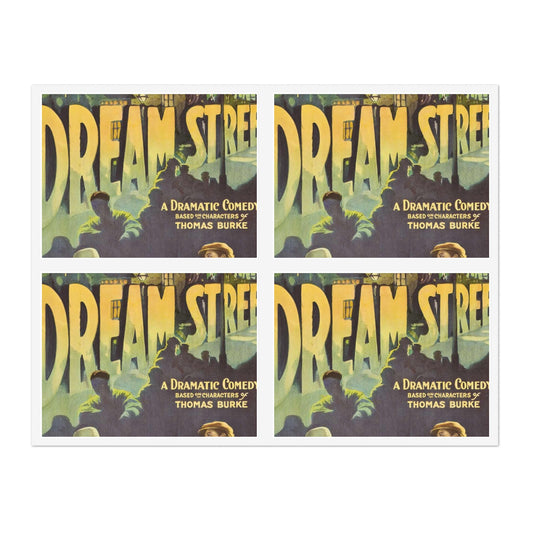 Poster - Dream Street - Public domain lithograph Laminated UV Protective Vinyl Stickers