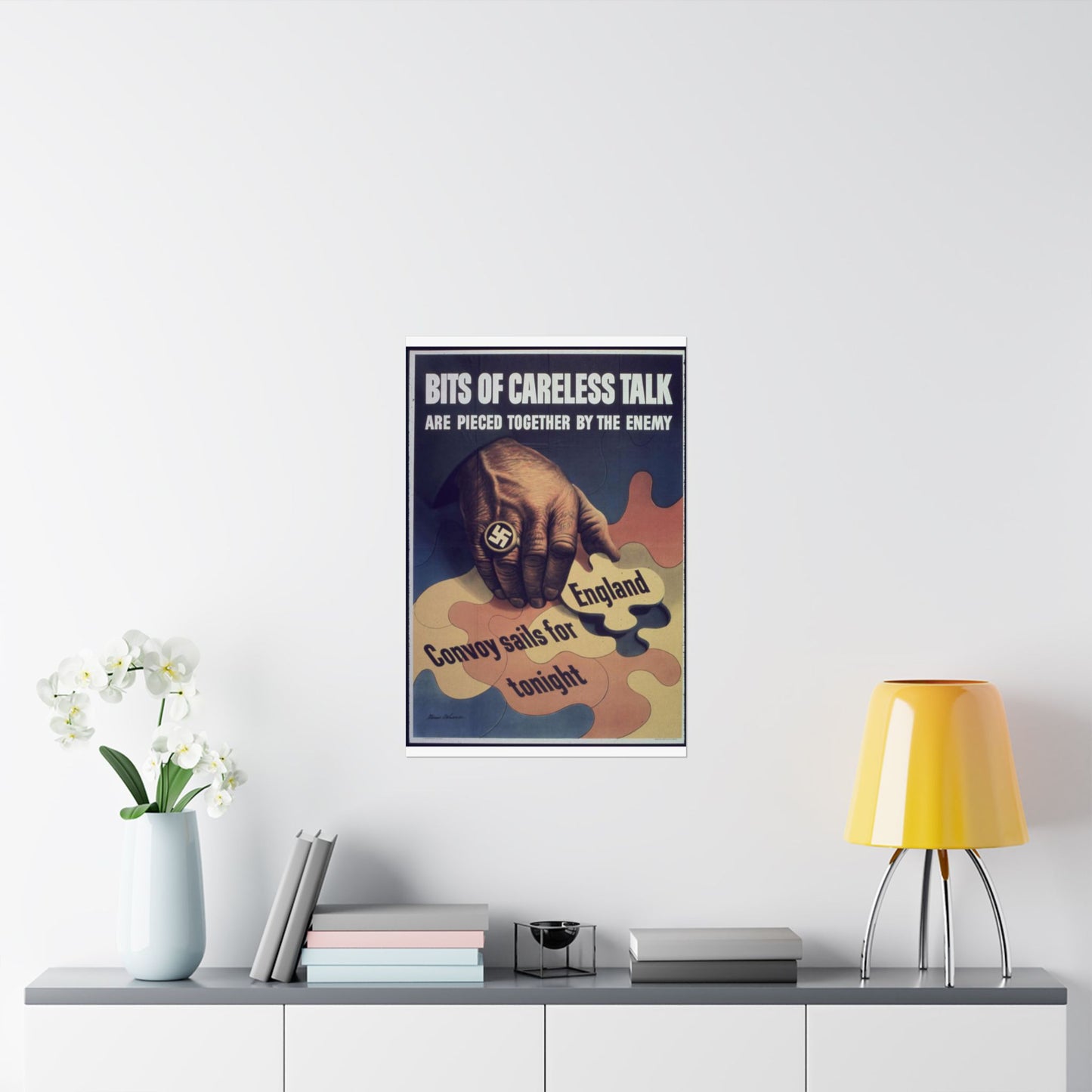 "Bits of careless talk are pieced together by the enemy" - NARA - 513972 High Quality Matte Wall Art Poster for Home, Office, Classroom