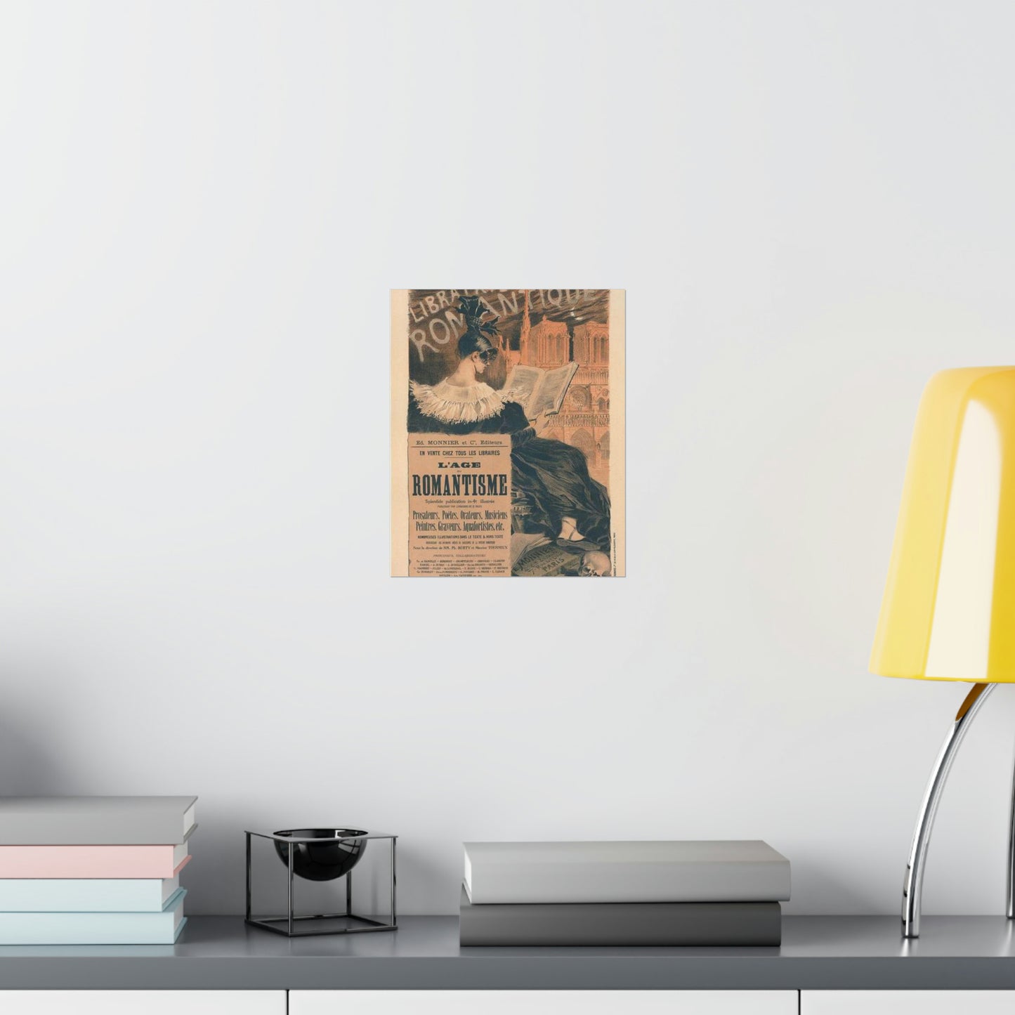 Affiche pour la "Librairie Romantique". High Quality Matte Wall Art Poster for Home, Office, Classroom