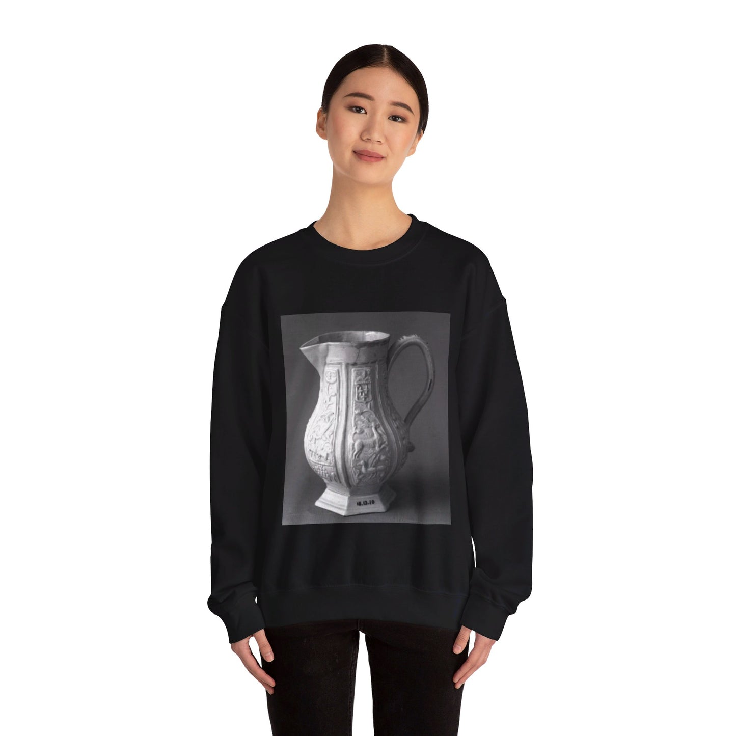 Hot milk jug - Public domain dedication museum photo Black Heavy Blend Adult Crew Neck SweatShirt