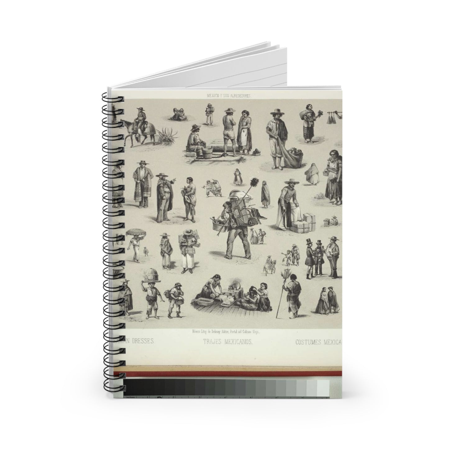 Trajes mexicanos = Costumes mexicains = Mexican dresses. Spiral Bound Ruled Notebook with Printed Cover