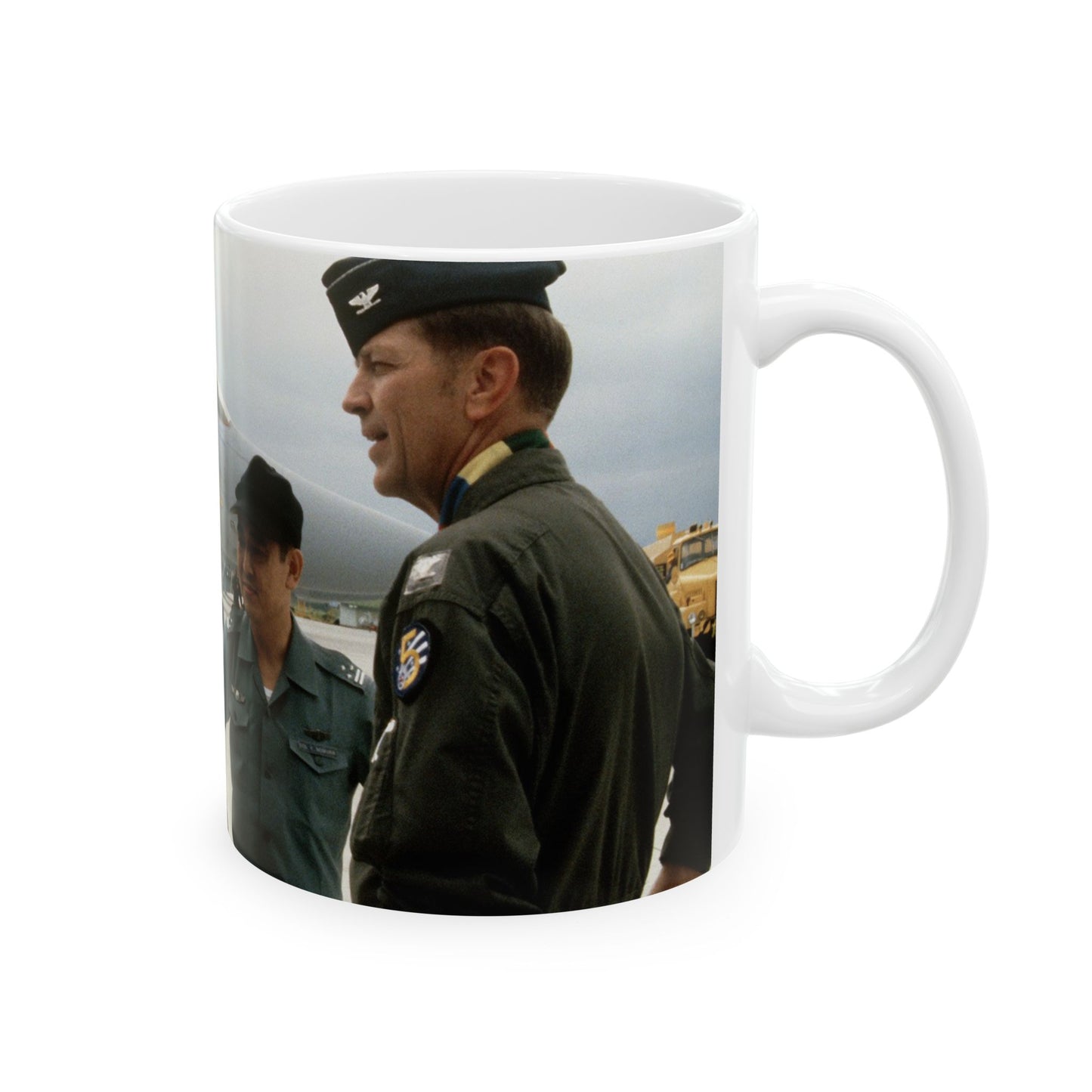 Upon his arrival, LTC Tom Barber (left), is greeted by Exercise Cope North '81-3 directors, COL George Peacock and Japanese Air SelF Defense Force COL V. Nomura Beautiful Novelty Ceramic Coffee Mug 11oz