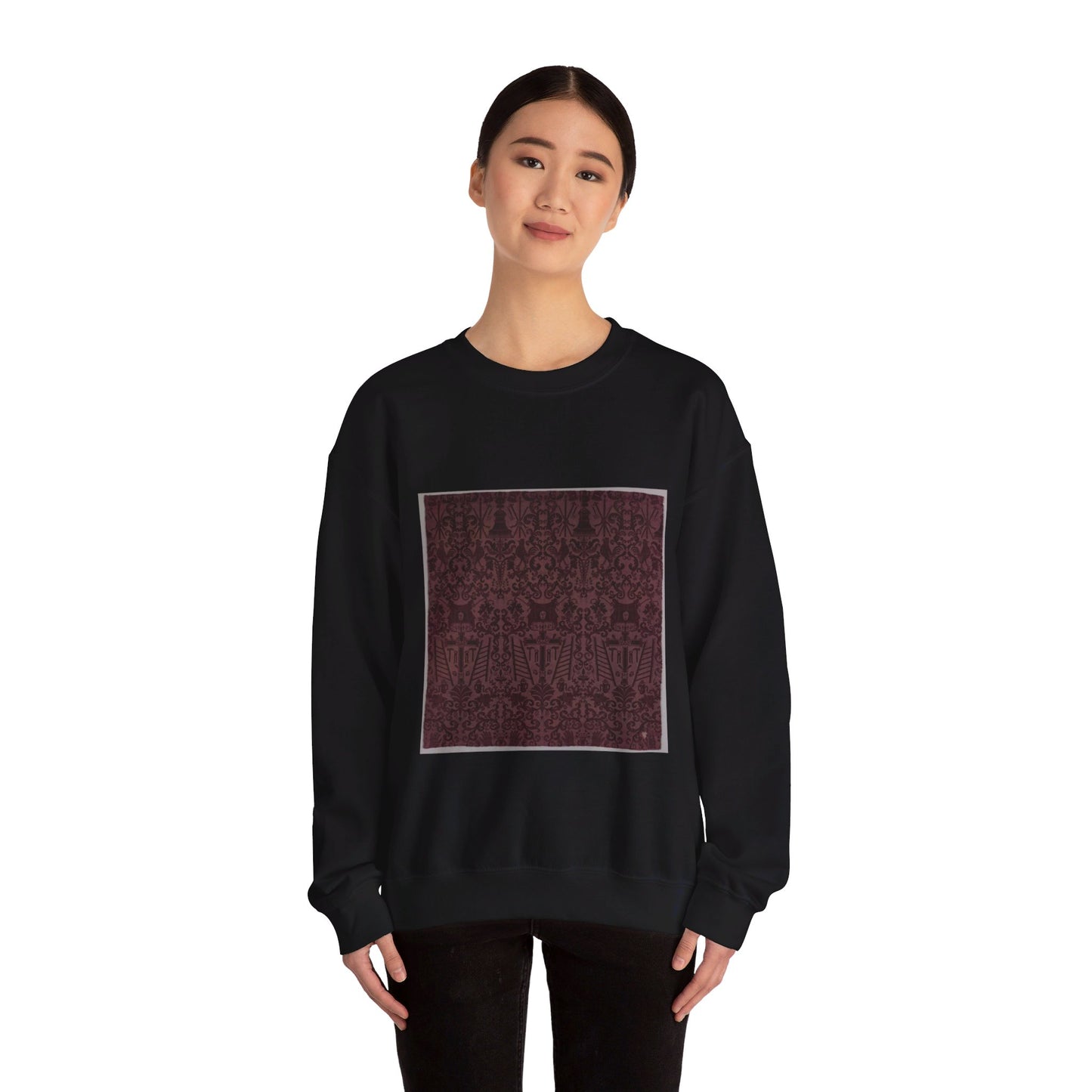 Length of velvet with Instruments of the Passion Black Heavy Blend Adult Crew Neck SweatShirt