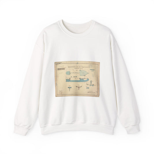 Patent drawing - Drawing of Improvement in Skates Public domain  image White Heavy Blend Adult Crew Neck SweatShirt