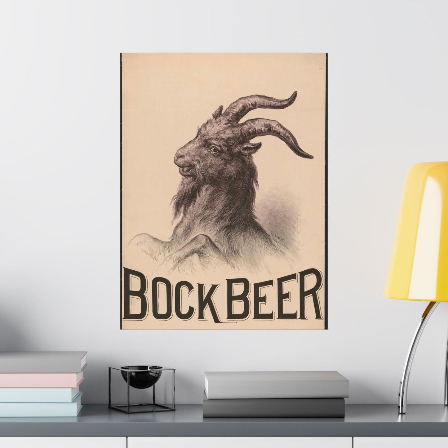 Bock Beer - Print, Library of Congress collection High Quality Matte Wall Art Poster for Home, Office, Classroom