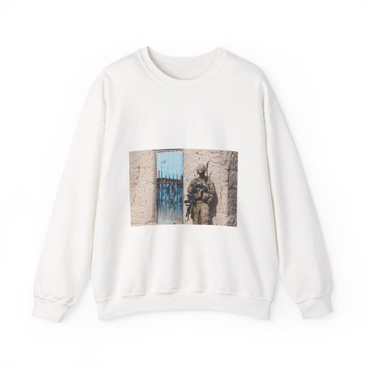 U.S. Army Sgt. Keith Keller, a combat engineer assigned White Heavy Blend Adult Crew Neck SweatShirt