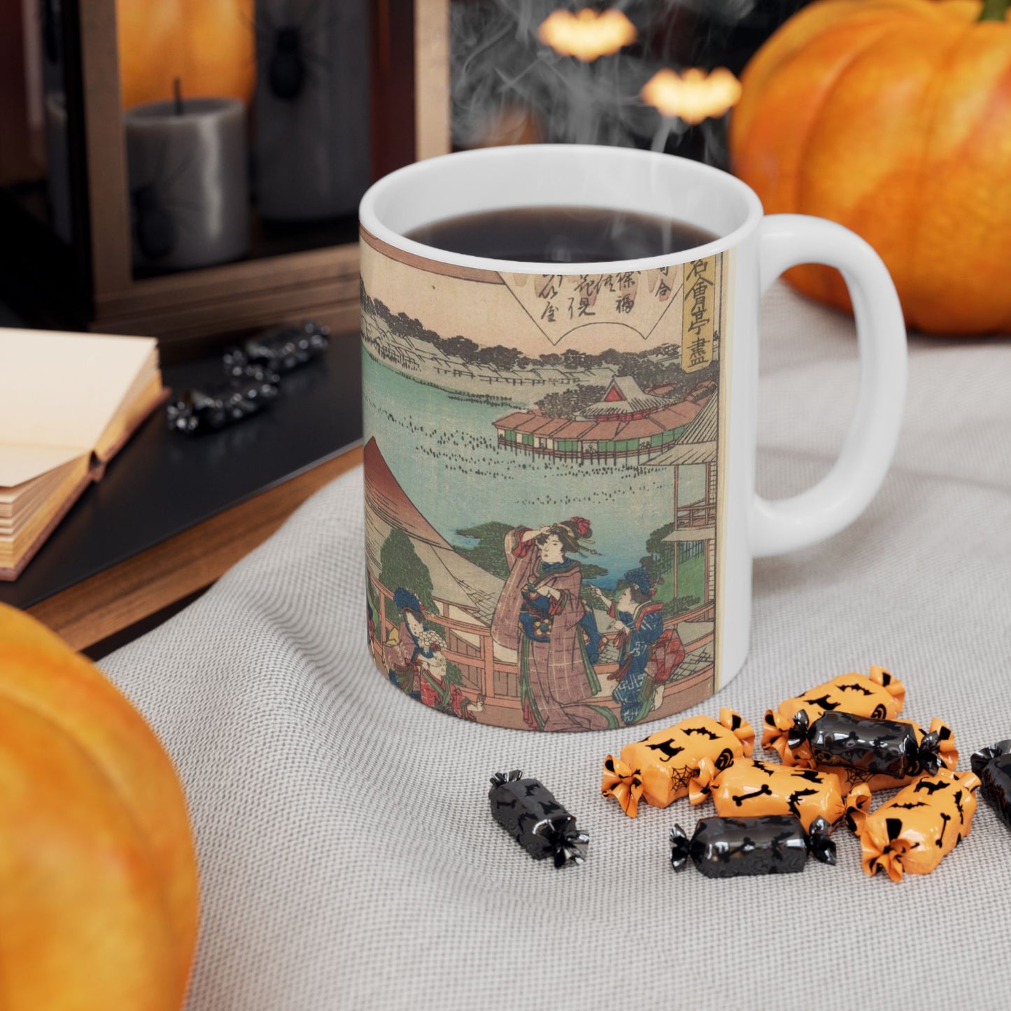 江戸高名会亭尽　池之端　蓬莱亭　青楼花見の休み - Public domain dedication. Metropolitan Museum of Art image. Beautiful Novelty Ceramic Coffee Mug 11oz