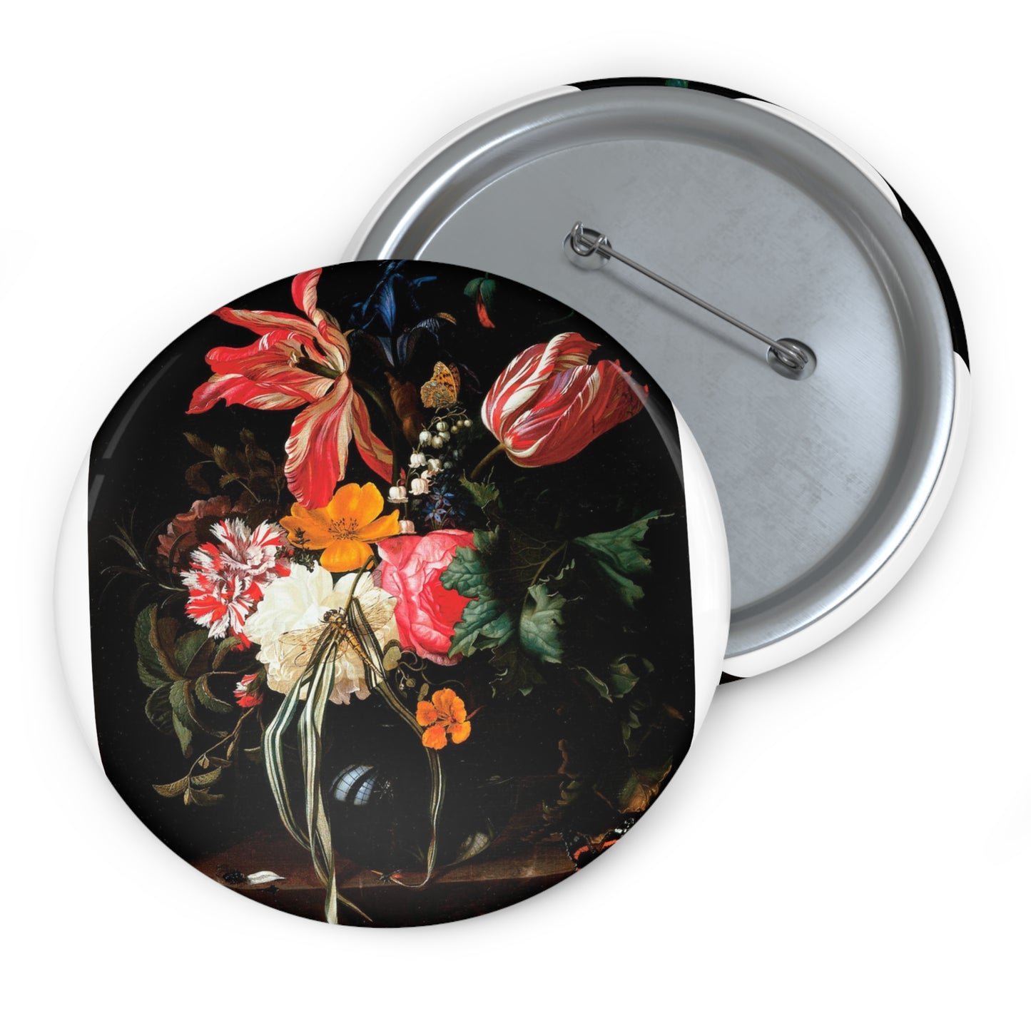 Maria van Oosterwijck - Flower Still Life - Google Art Project Pin Buttons with Crisp Design