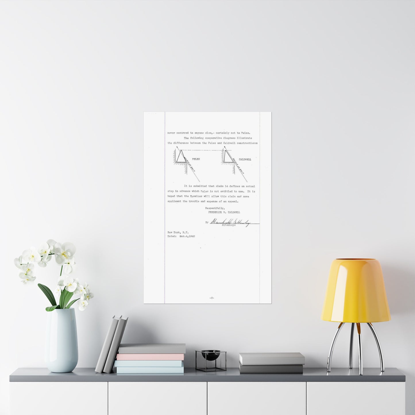 Patent Case File No. 2,298,194, Birdproofing, Inventor- Frederick W. Caldwell. - DPLA - 74c301010ed26c59dcbf62dd3cb26c47 (page 52) High Quality Matte Wall Art Poster for Home, Office, Classroom