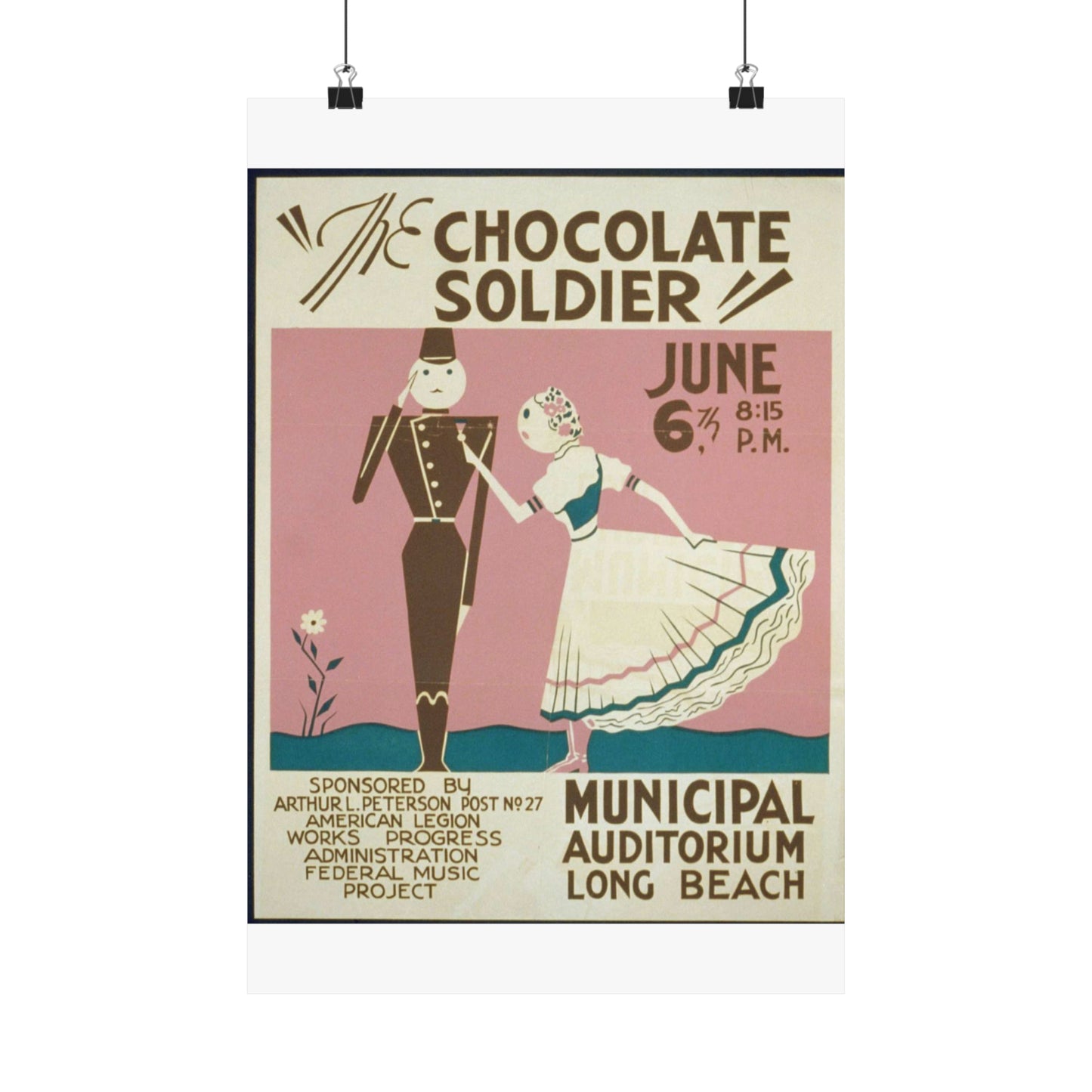 "The chocolate soldier" - WPA poster, Public domain, Library of Congress High Quality Matte Wall Art Poster for Home, Office, Classroom