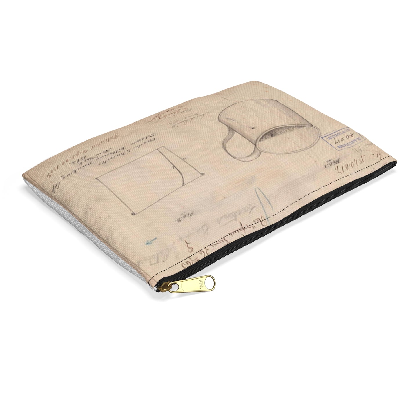 Patent drawing - Drawing of Soldiers Filtering Drinking Cup Public domain  image Large Organizer Pouch with Black Zipper