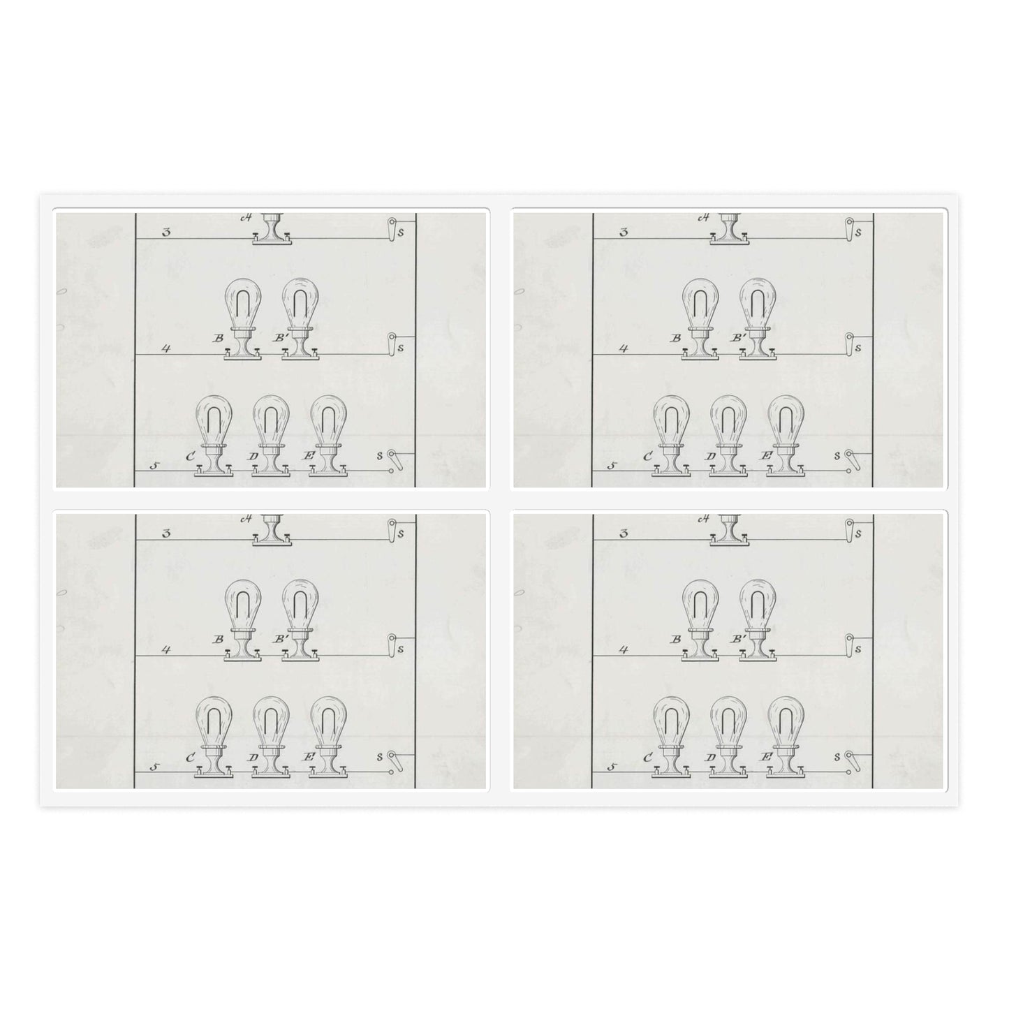 Patent drawing - for T. A. Edison's Electric Lighting Public domain  image Laminated UV Protective Vinyl Stickers