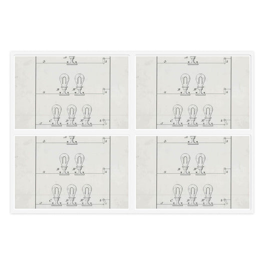 Patent drawing - for T. A. Edison's Electric Lighting Public domain  image Laminated UV Protective Vinyl Stickers