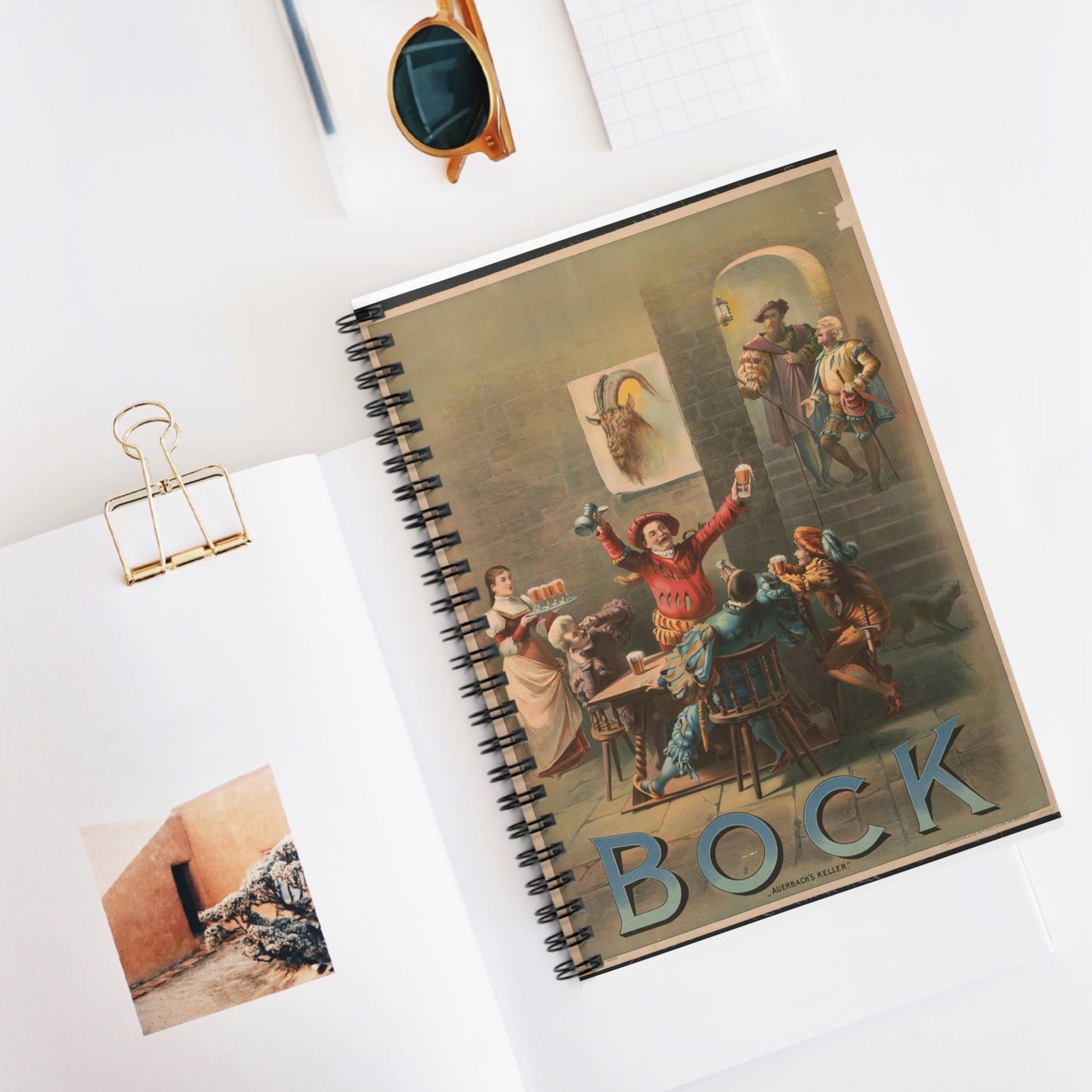 Bock, "Auerbach's keller" - Print, Library of Congress collection Spiral Bound Ruled Notebook with Printed Cover