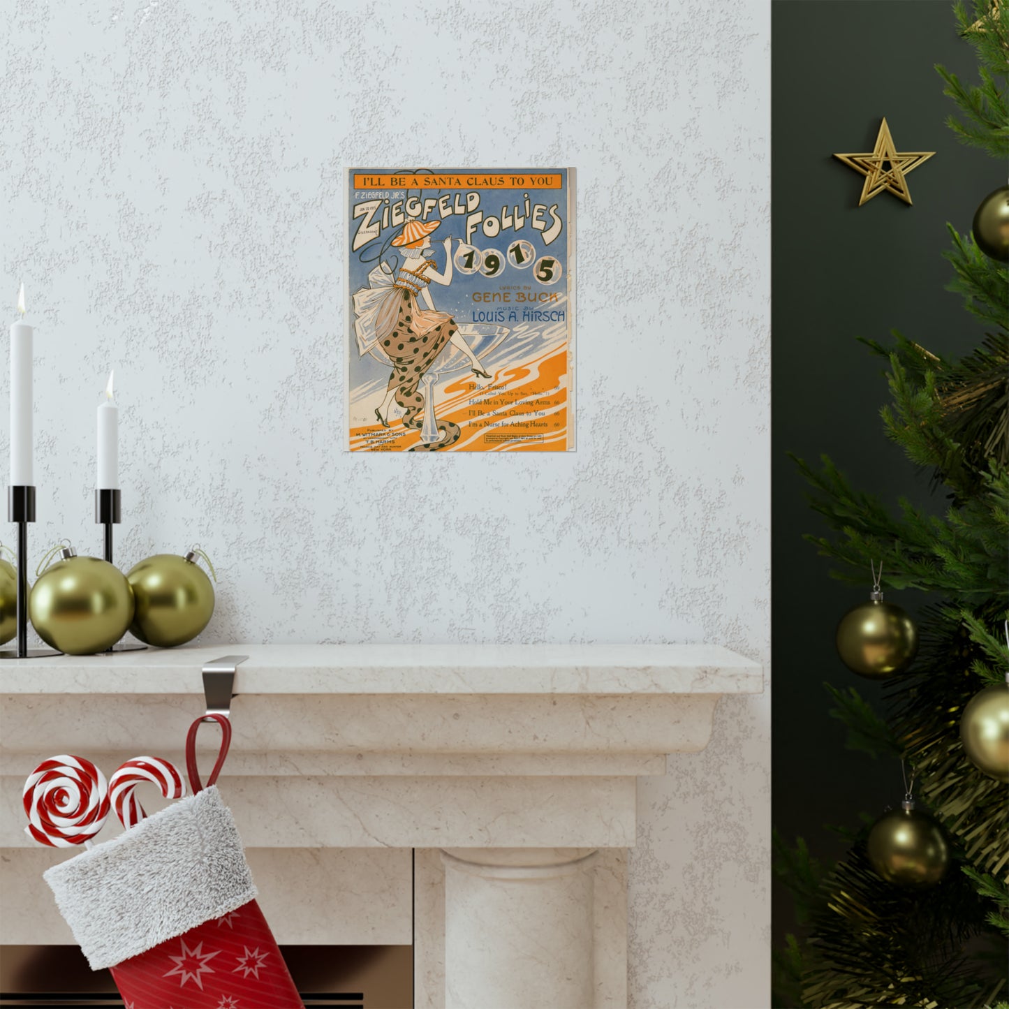 I'll be a Santa Claus to you - Sheet music, Popular songs of the day High Quality Matte Wall Art Poster for Home, Office, Classroom