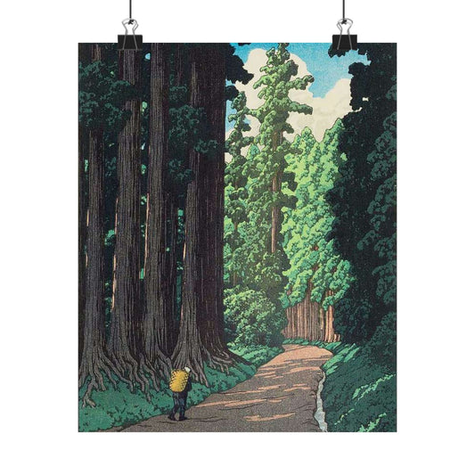 Nikko kaido Hasui Kawase. 1930s Japan, public domain image. High Quality Matte Wall Art Poster for Home, Office, Classroom