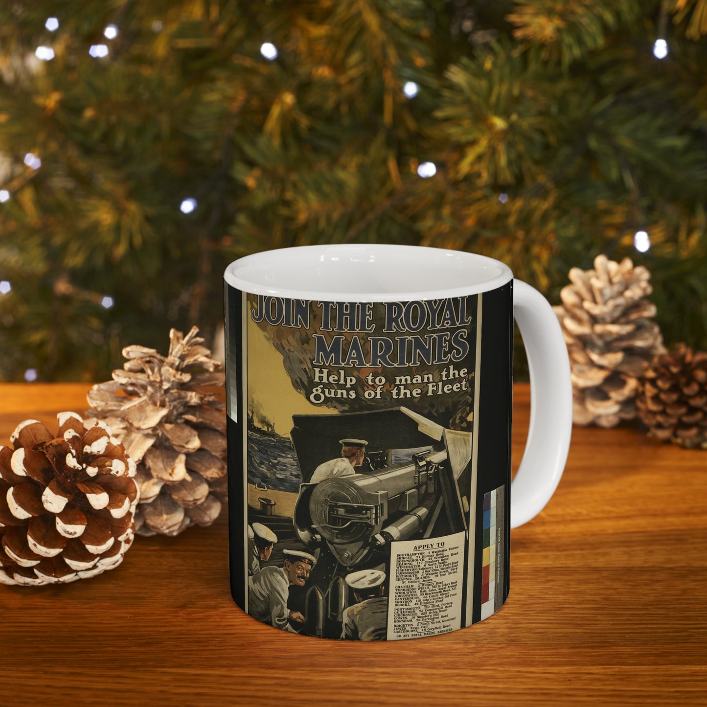 Join the Royal Marines. Help to man the guns of the fleet / W.H. Smith & Son, Printers, 55 Fetter Lane, London, E.C. Beautiful Novelty Ceramic Coffee Mug 11oz