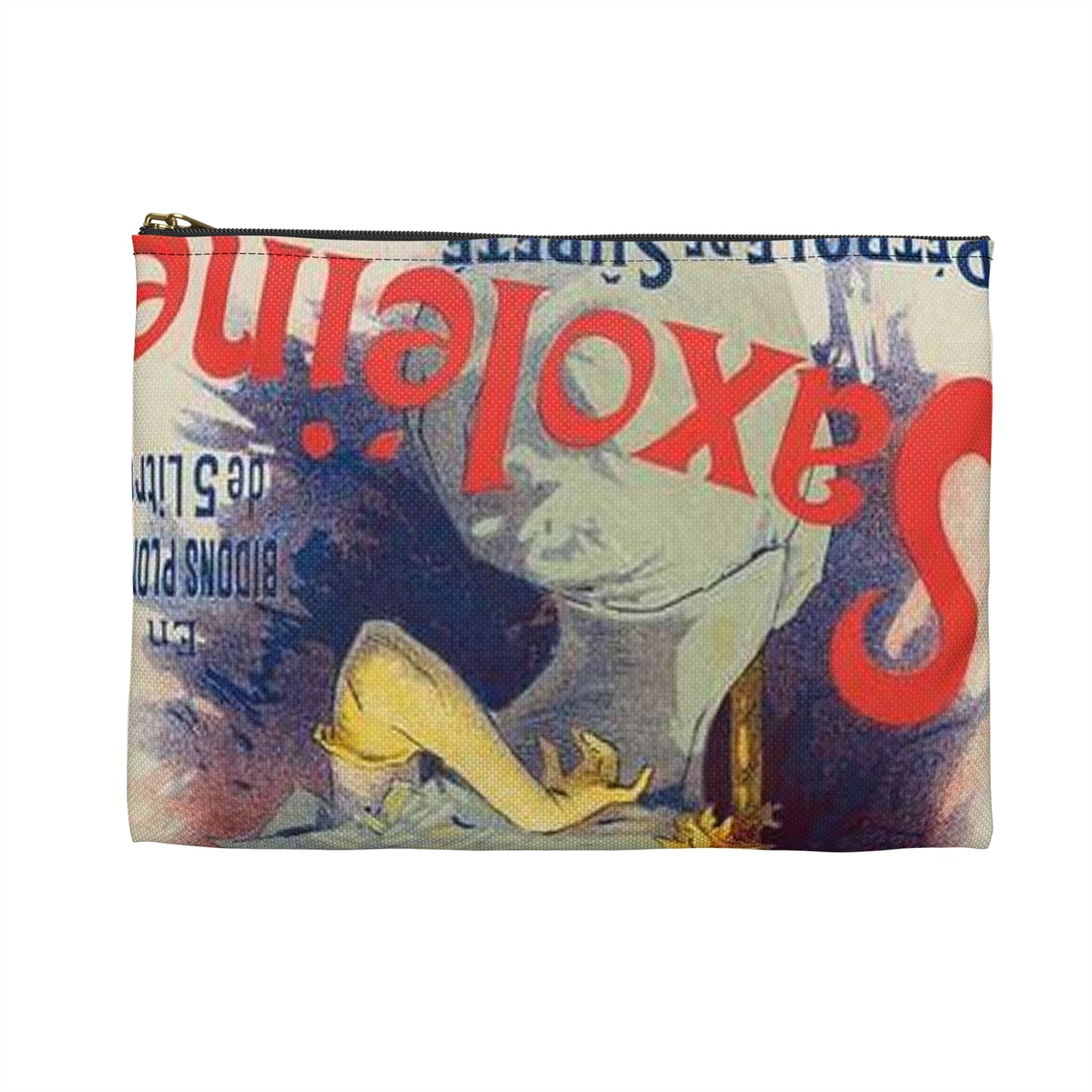 Affiche pour la "Saxoléine". - Art nouveau public domain poster Large Organizer Pouch with Black Zipper