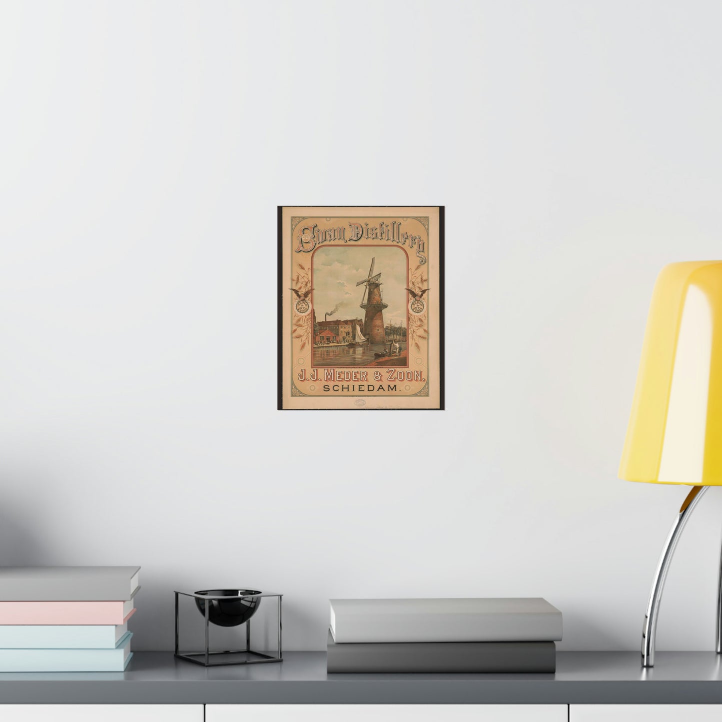 Swan Distillery, J.J. Meder & Zoon, Schiedam High Quality Matte Wall Art Poster for Home, Office, Classroom