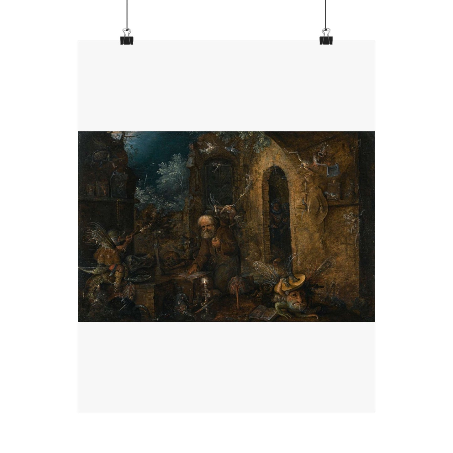 The Temptation of Saint Anthony with dodo High Quality Matte Wall Art Poster for Home, Office, Classroom