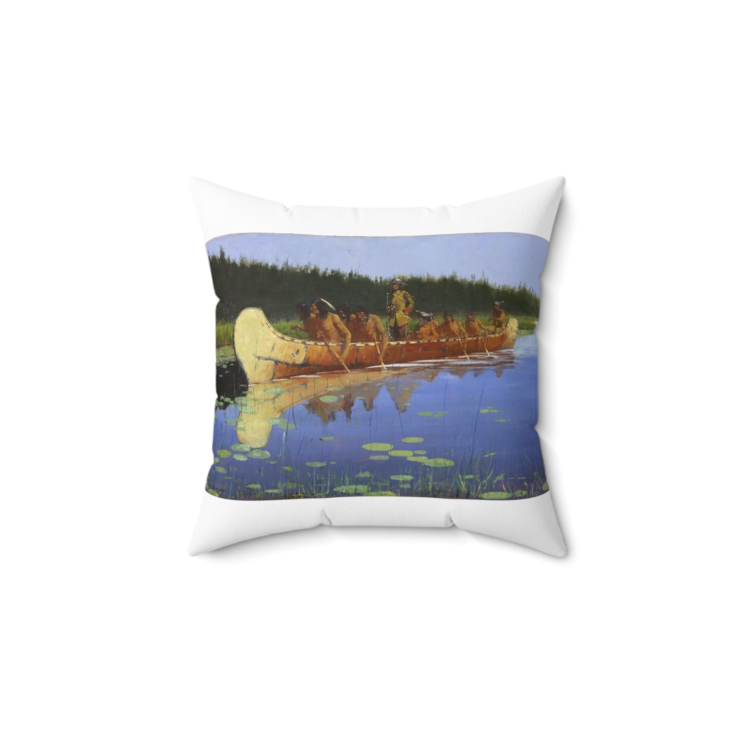 Frederic Remington - Radisson and Groseilliers Decorative Accent Square Pillow